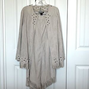 Fringed skirt and jacket 1X